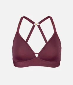 The Spacer Bra: Plum -Outlet No Wire Bras Store 07 product flat front1 spacer bra plum
