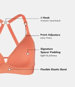 The Spacer Bra: Terracotta -Outlet No Wire Bras Store 09 product flat functions spacer bra terracotta