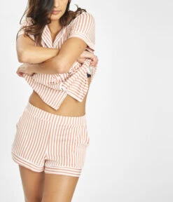 The All-Day Lounge Short: Shell Pink Stripe