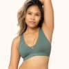 The Eco Deep V Bralette: Harbor Green
