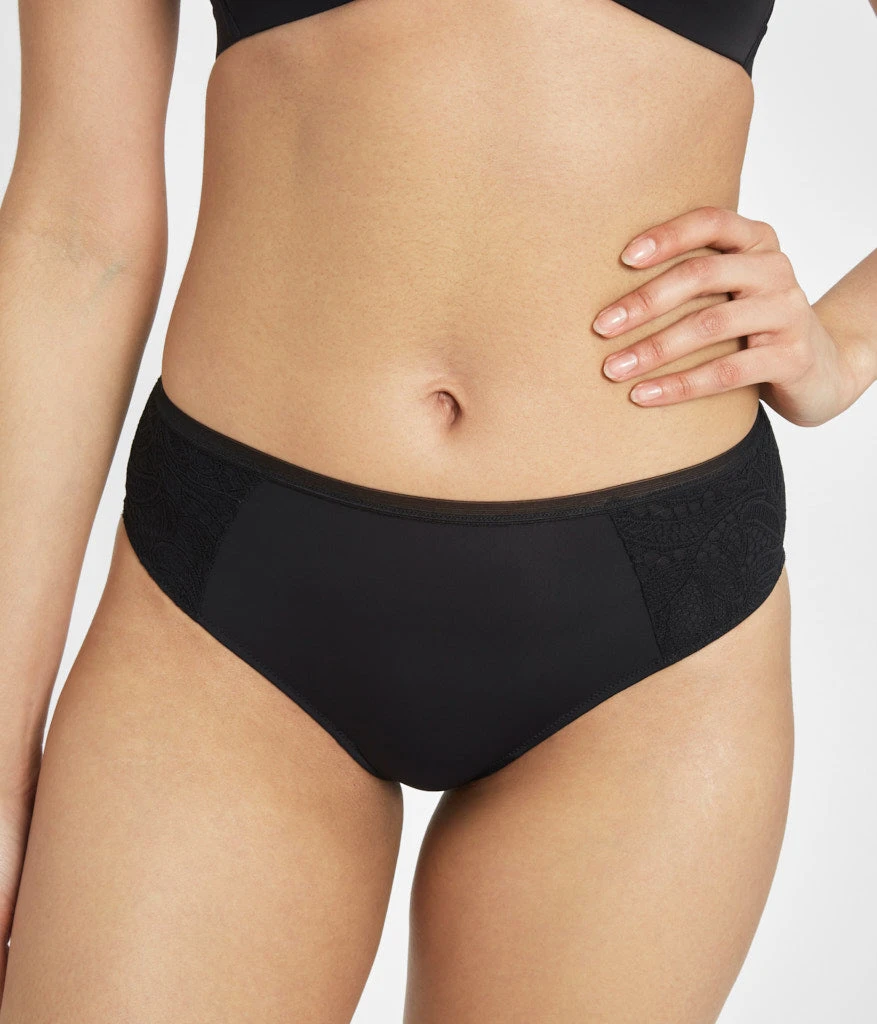 The Lace High Waist Bikini: Jet Black 1 The Lace High Waist Bikini: Jet Black