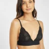 The Long-Lined Lace Bralette: Jet Black