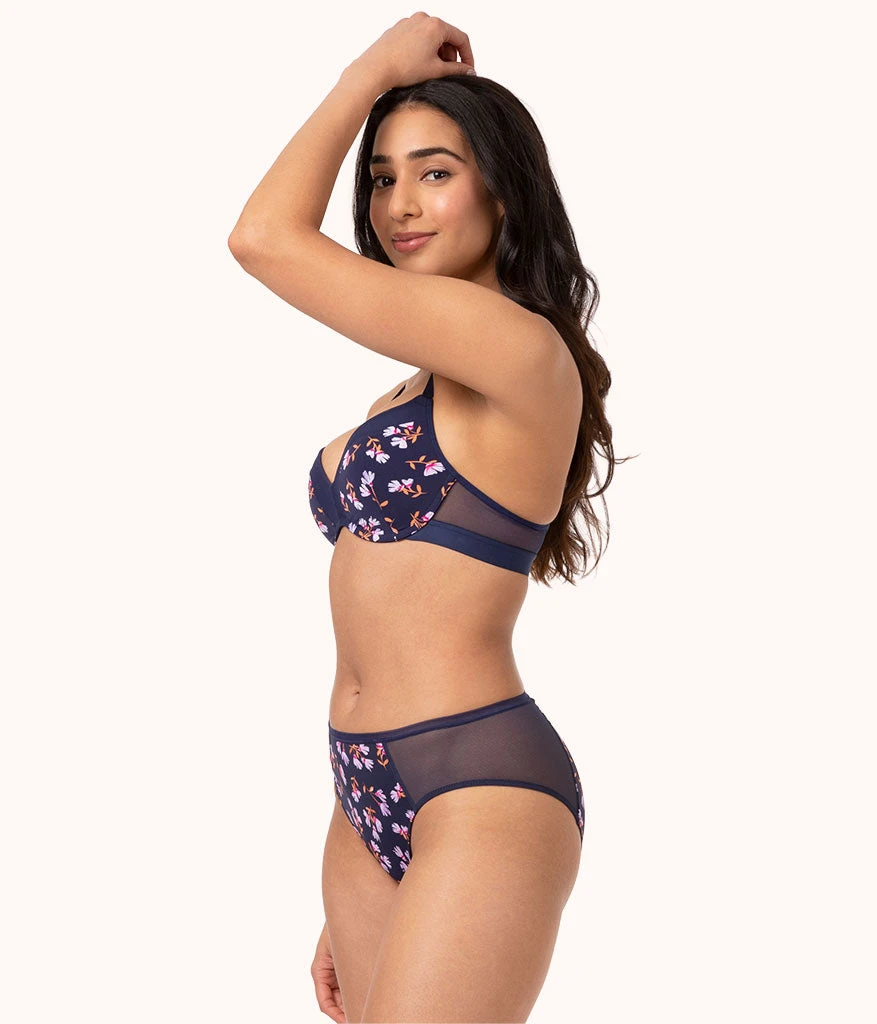 The Mesh High Waist Bikini: Navy Daisy 1 The Mesh High Waist Bikini: Navy Daisy