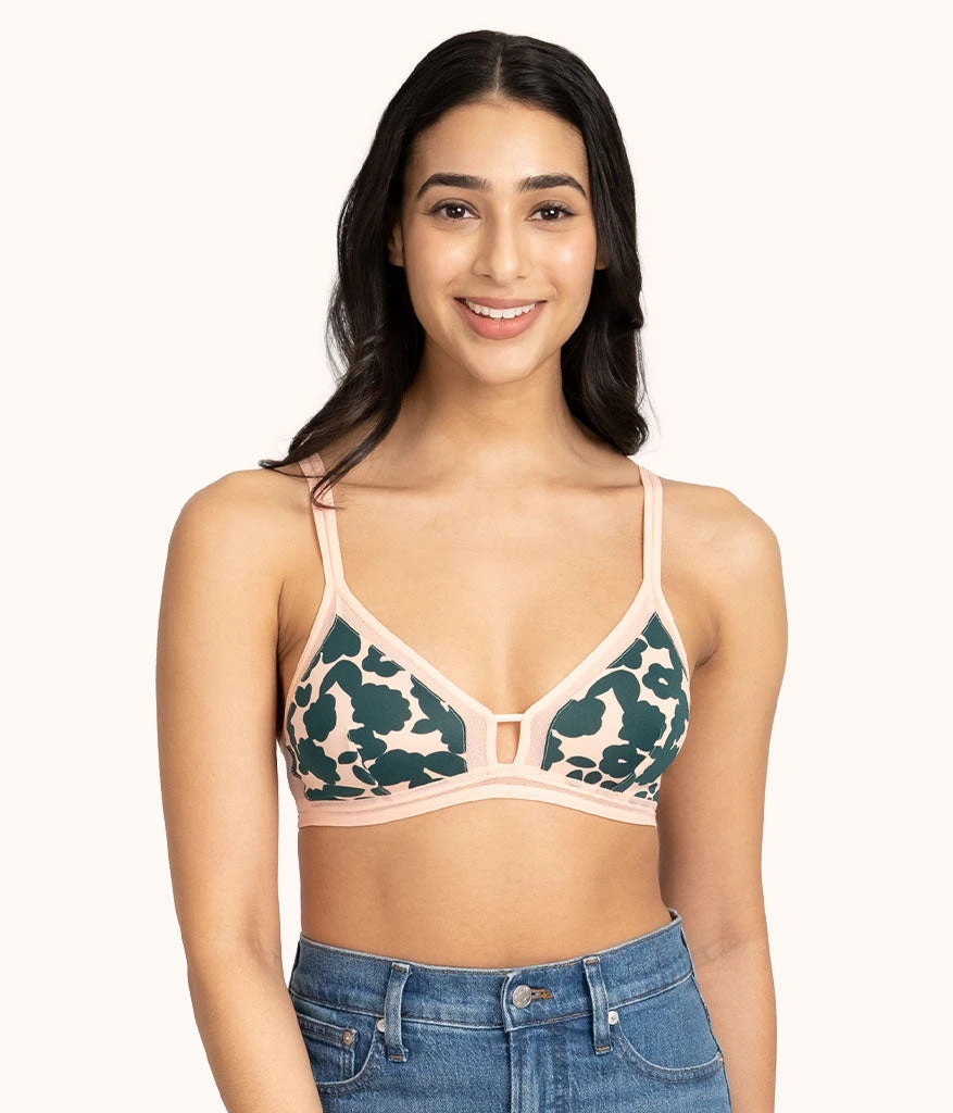 The Mesh Trim Bralette: Retro Blooms 1 The Mesh Trim Bralette: Retro Blooms