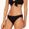 The Swim Ruched Bikini Bottom: Jet Black