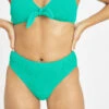 The Swim Ruched High Waist Bikini Bottom: Aquamarine