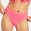 The Swim Ruched High Waist Bikini Bottom: Electric Pink
