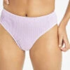 The Swim Ruched High Waist Bikini Bottom: Lilac