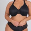 The Smooth Lace Minimizer Bra: Jet Black
