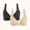 The Mesh Trim Padded Bralette Bundle: Toasted Almond/Jet Black