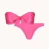 The Ribbed Bandeau & Cheeky Swim Bundle: Magenta