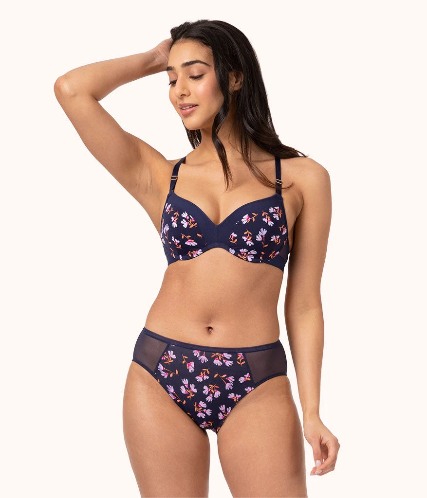 The Mesh High Waist Bikini: Navy Daisy 2 The Mesh High Waist Bikini: Navy Daisy - Image 2