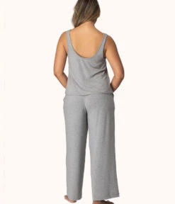 The All-Day Wide Leg Pant: Heather Grey 7 The All-Day Wide Leg Pant: Heather Grey -Outlet No Wire Bras Store 3 on model back all day wide leg pant heather gray