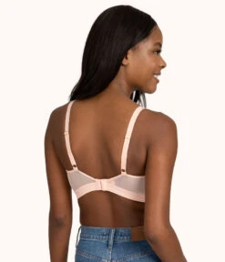 The Busty Bralette: Retro Blooms -Outlet No Wire Bras Store 3 on model back busty bralette retro bloom