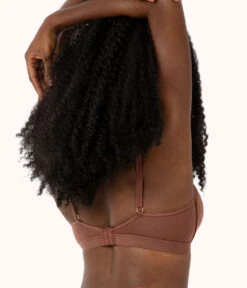 The Busty Bralette: Umber -Outlet No Wire Bras Store 3 on model back busty bralette umber
