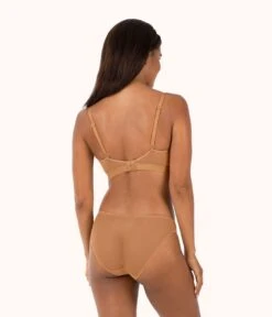 The Busty Bralette: Warm Oak -Outlet No Wire Bras Store 3 on model back busty bralette warm oak 4d2450d0 d2be 4ec0 b1d9 2fb9d4d4bf7b