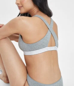 The Cross Back Bralette: Heather Gray -Outlet No Wire Bras Store 3 on model back cross back bralette heather gray 534b0eaa 4d5a 4b19 afca ca40dd3e67df