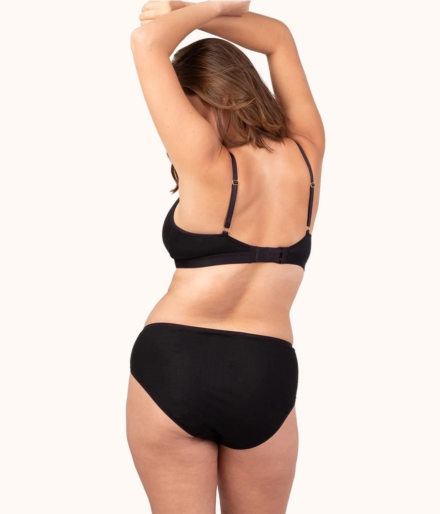 The Ribbed Busty Bralette: Jet Black 3 The Ribbed Busty Bralette: Jet Black - Image 3