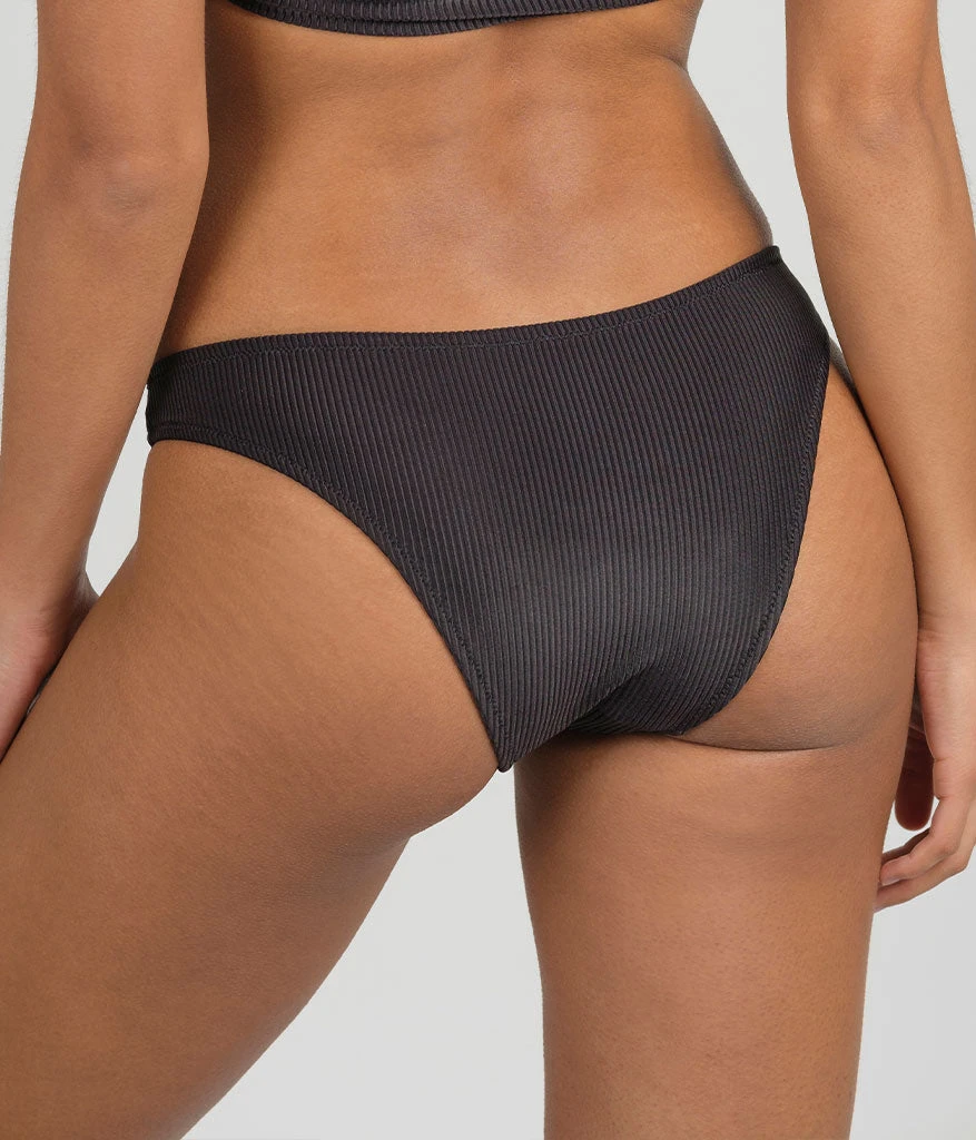 The Ribbed Plunge Bralette & Cheeky Swim Bundle: Jet Black - Image 3