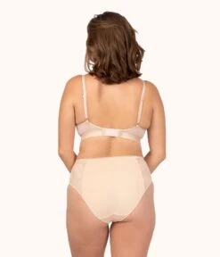 The Smooth Lace Busty Bralette: Toasted Almond -Outlet No Wire Bras Store 3 on model back smooth lace busty bralette toasted almond fd3add76 fbbf 4995 adf0 0c425a530374