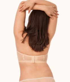 The Smooth Strapless: Toasted Almond 9 The Smooth Strapless: Toasted Almond -Outlet No Wire Bras Store 3 on model back smooth strapless toasted almond