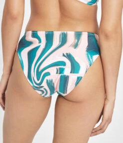 The Swim High Waist Bikini Bottom: Paint Brush -Outlet No Wire Bras Store 3 on model back1 swim high waist bikini bottom paint brush