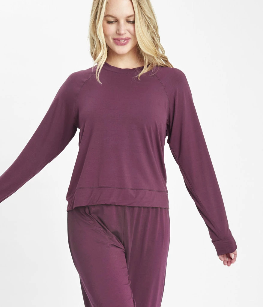 The All-Day Crew Long-Sleeve: Plum 3 The All-Day Crew Long-Sleeve: Plum - Image 3