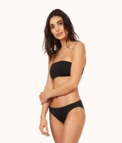 The Swim Bandeau: Jet Black -Outlet No Wire Bras Store 3 on model front2 bandeau jet black ec5690dc cf8f 4261 9cb3 8c363c5cada0