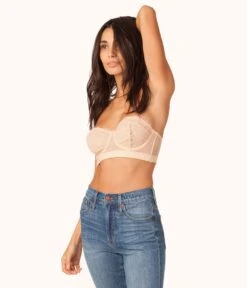 The Lace Strapless Bundle: Jet Black/Toasted Almond -Outlet No Wire Bras Store 3 on model front2 lace strapless bundle toasted almond jet black 15b6c875 0821 470a ab73 44b79c56979a