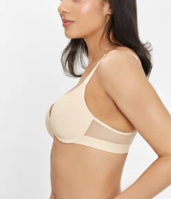 The No-Wire Push-Up: Toasted Almond -Outlet No Wire Bras Store 3 on model front2 no wire push up toasted almond