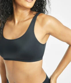 The All-You & Bikini Swim Bundle: Jet Black -Outlet No Wire Bras Store 3 on model side all you swim bralette jet black