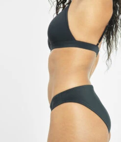 The Bralette & Bikini Swim Bundle: Jet Black -Outlet No Wire Bras Store 3 on model side swim bralette jet black