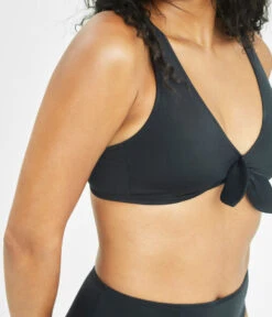 The Plunge Bralette & High Waist Swim Bundle: Jet Black -Outlet No Wire Bras Store 3 on model side swim plunge bralette jet black 4cd68696 f279 4682 8e42 c00ab8e511e1