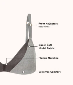 The All-Day Deep V No-Wire: Heather Gray -Outlet No Wire Bras Store 3 product flat front all day deep v no wire heather gray b537dd47 3e6c 4e40 b861 869504b31a69