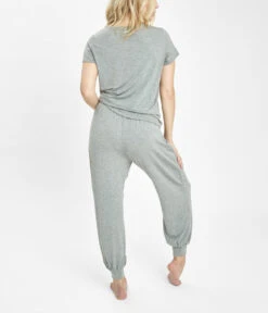 The All-Day Jogger: Heather Gray -Outlet No Wire Bras Store 4 on model back all day jogger heather gray