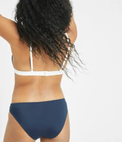 The Bralette & High Waist Swim Bundle: Navy -Outlet No Wire Bras Store 4 on model back swim bralette navy white a66d3012 d296 4ff3 ae55 1a1de49c2f13
