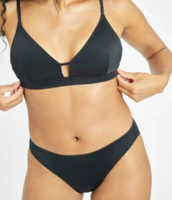 The Swim Bikini Bottom: Jet Black 9 The Swim Bikini Bottom: Jet Black -Outlet No Wire Bras Store 4 on model front1 swim bikini bottom jet black