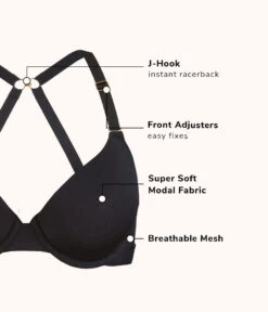 The All-Day T-Shirt Bra Bundle: Toasted Almond/Jet Black -Outlet No Wire Bras Store 4 product flat the all day t shirt bra bundle multi 1