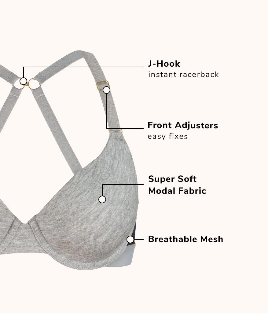 The All-Day T-Shirt Bra Bundle: Jet Black/Heather Gray - Image 4