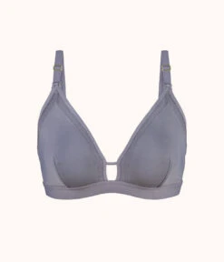 The Busty Nursing Bralette: Smoke -Outlet No Wire Bras Store 4 product flat front busty maternity bralette smoke 6f4e14e2 5eaa 4eca bbde fcb21fa08729