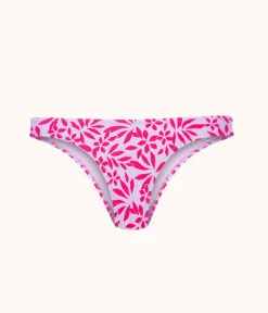 The Swim Cheeky Bottom: Retro Palm Print -Outlet No Wire Bras Store 4 product flat front cheeky bottom retro palm print