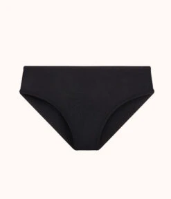 The Swim High Waist Bikini Bottom: Jet Black -Outlet No Wire Bras Store 4 product flat front high waist bikini jet black 6c207dbc 5564 4585 b23a de9866ec38af