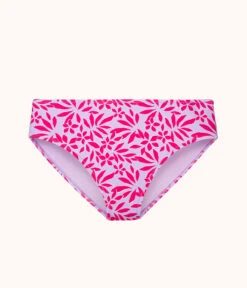 The Swim High Waist Bikini Bottom: Retro Palm Print -Outlet No Wire Bras Store 4 product flat front high waist bikini retro palm print