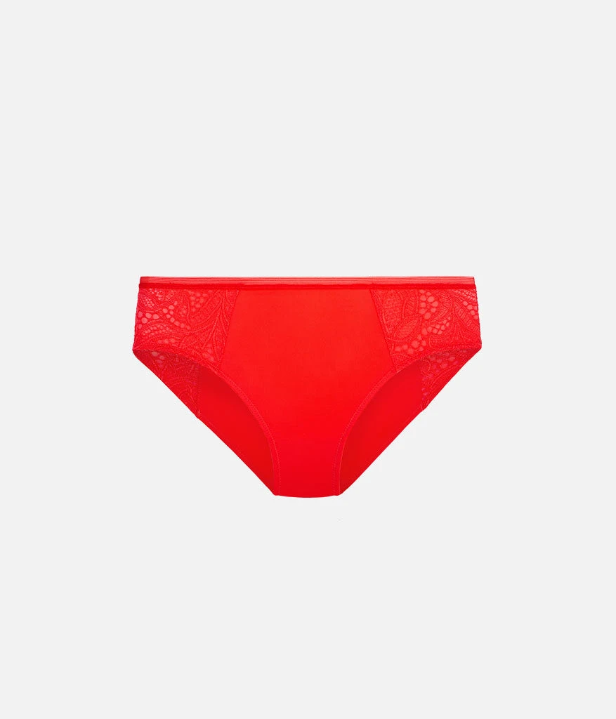 The Lace High Waist Bikini: Tomato Red 4 The Lace High Waist Bikini: Tomato Red - Image 4