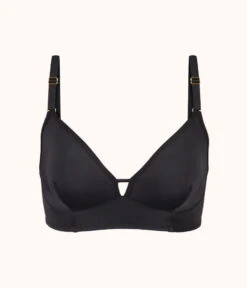 The Low Back Bralette: Jet Black -Outlet No Wire Bras Store 4 product flat front low back bralette jet black