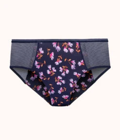 The Mesh High Waist Bikini: Navy Daisy 8 The Mesh High Waist Bikini: Navy Daisy -Outlet No Wire Bras Store 4 product flat front mesh high waist bikini navy daisy