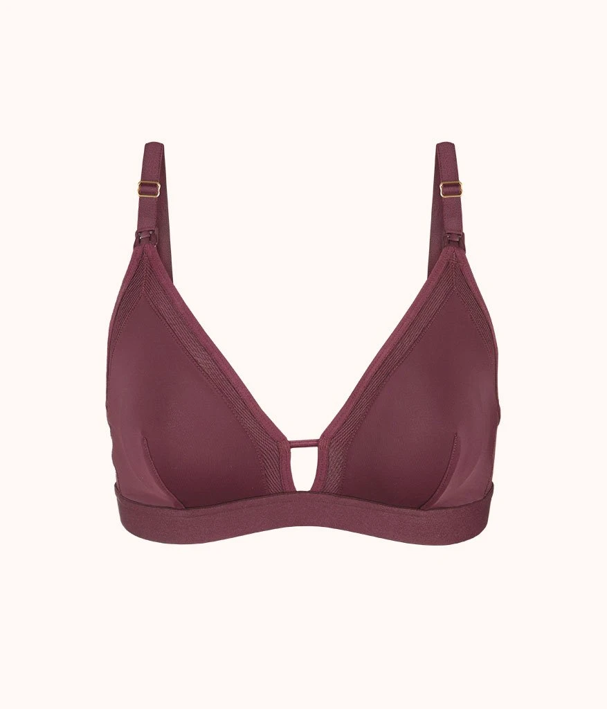 The Mesh Trim Nursing Bralette: Plum 5 The Mesh Trim Nursing Bralette: Plum - Image 5