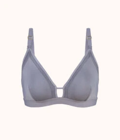 The Mesh Trim Nursing Bralette: Smoke -Outlet No Wire Bras Store 4 product flat front mesh trim maternity bralette smoke 1fa1ae16 af02 478b b183 10b0bd9a12d3