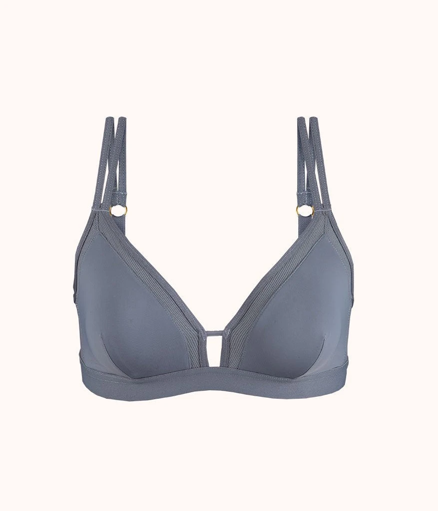 The Mesh Trim Padded Bralette: Smoke 5 The Mesh Trim Padded Bralette: Smoke - Image 5