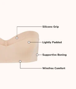 No-Wire Strapless Bra Bundle: Jet Black/Toasted Almond -Outlet No Wire Bras Store 4 product flat front no wire strapless bundle multi